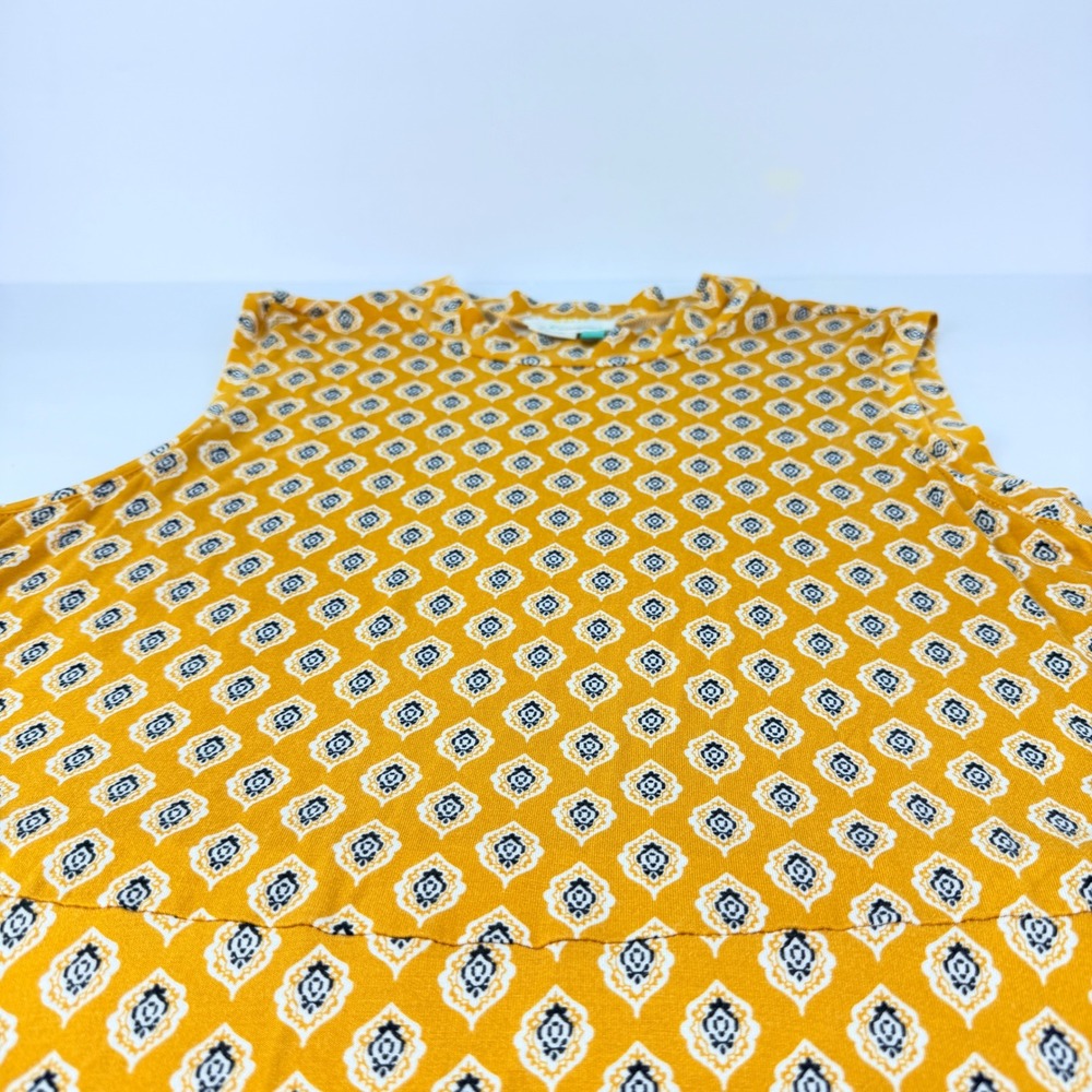 Maeve Anthropologie Plus 2X Yellow Palais Geometric Swing Asymmetrical Dress - Picture 7 of 12